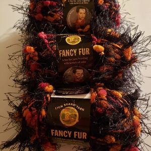 🌻Lion Brand Yarn Fancy Fur. Lot of 3
